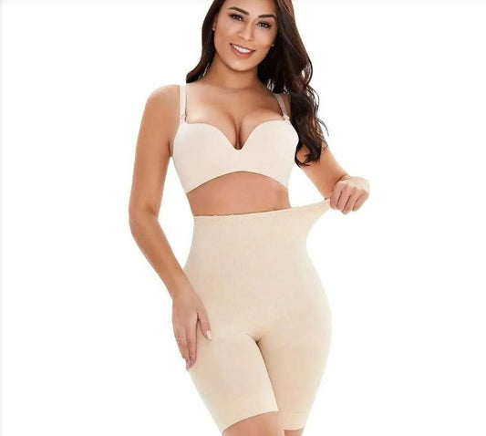 Tummy Tucker Women's High Waist with Anti Rolling Strips Shapewear for Women, Tummy Shaper Comfortable Seamless Shapewear Beige